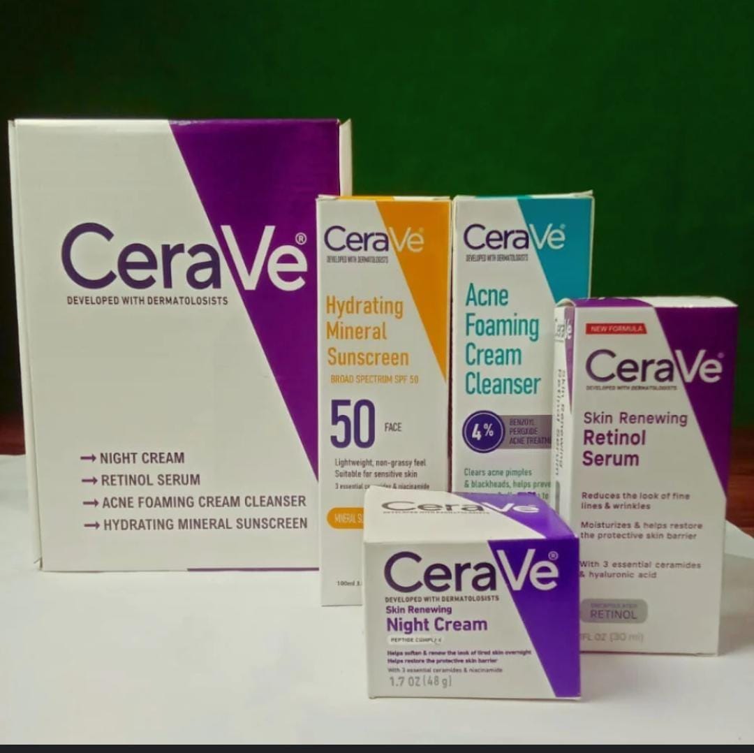 CERAVE WHITENING SKIN CARE SET FOR ACNE PRONE SKIN