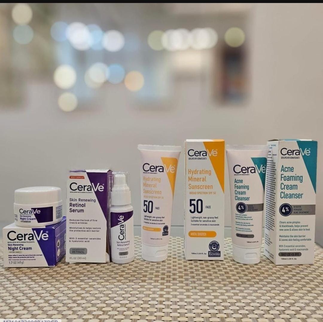 CERAVE WHITENING SKIN CARE SET FOR ACNE PRONE SKIN